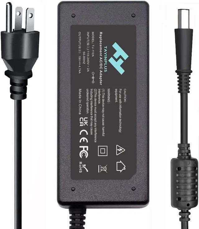 Main image of 90W 19V 4.74A AC Adapter Laptop Charger Fit for N193 HP Compaq Presario Cq60 HP Pavilion Dv4 Dv5 Dv6 Dv7 Dv7-6b55dx Elitebook 8460p 8470p 8770w Probook 4540s 6560b 6570b Folio 9470m 9480m Power Cord