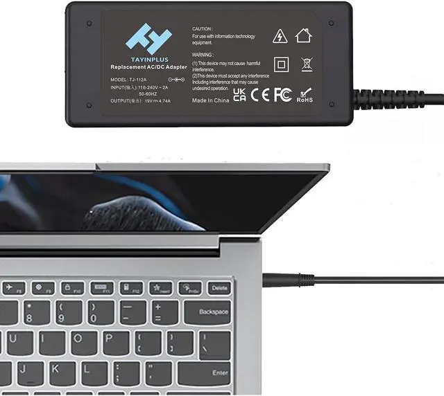 Alt view image 4 of 6 - 90W 19V 4.74A AC Adapter Laptop Charger Fit for N193 HP Compaq Presario Cq60 HP Pavilion Dv4 Dv5 Dv6 Dv7 Dv7-6b55dx Elitebook 8460p 8470p 8770w Probook 4540s 6560b 6570b Folio 9470m 9480m Power Cord