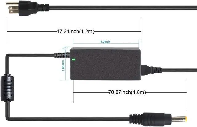 Alt view image 2 of 7 - AC Adapter Charger for Toshiba Chromebook 2 CB35-C3350, CB30-B3123, CB35-C3300