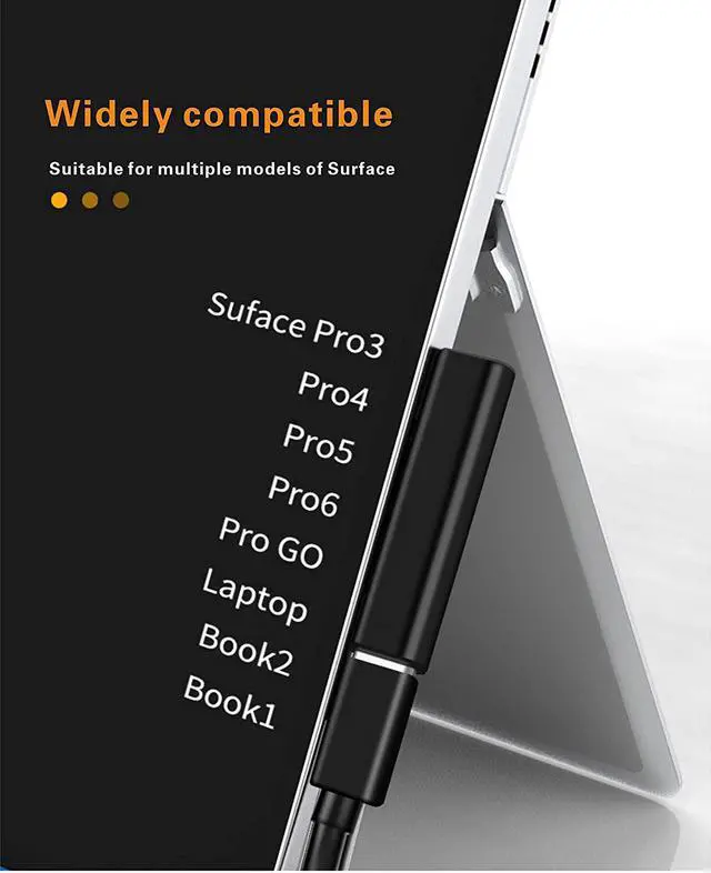 Alt view image 2 of 7 - BOLS Type-c Female to Microsoft Surface Magnetic PD65W 15V/3A Fast Charging Adapter Compatible with Surface Pro 3/4/5/6 Pro GO Laptop Book 1/2