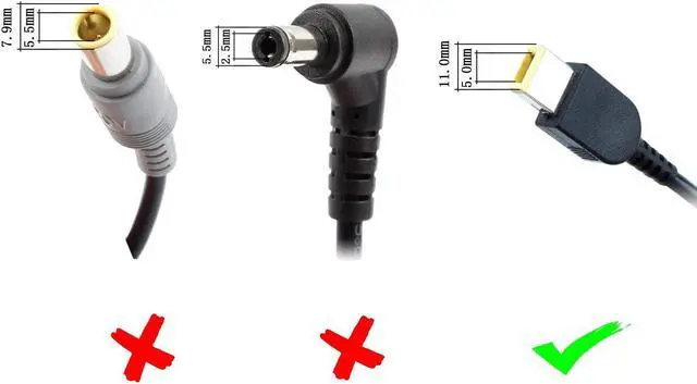 Alt view image 4 of 6 - DTK 20V 4.5A 90W 0B46994 USB Ac Adapter Laptop Computer Notebook Charger PC Power Cord Supply Source Plug for Lenovo ThinkPad T440 T550 T440S L540 (20V 3.25A 65W Compatible) Connector Size: 11 x 5mm