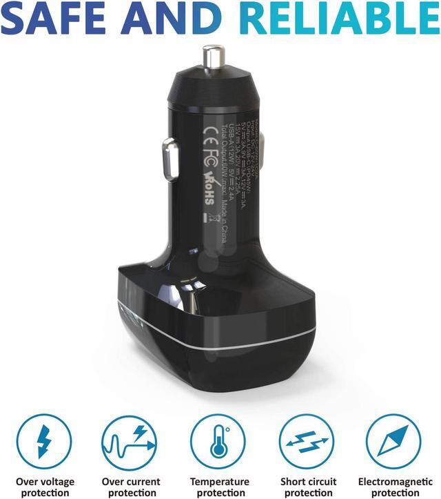 Alt view image 6 of 7 - Surface Pro Car Charger Surface Laptop Car Charger, USB C Car Charger Compatible with Surface Pro 7/6/5/4/3, Surface Laptop Go2/1, Surface Book/Go 3/2/1, Dual USB Port for iPad, Phone, Switch