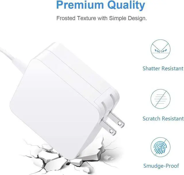 Alt view image 2 of 6 - Mac Book Pro Charger, Replacement 60W Power Adapter L-Tip Magnetic Connector Charger for Mac Book and 13-inch Mac Book Pro(Before Mid 2012 Models)