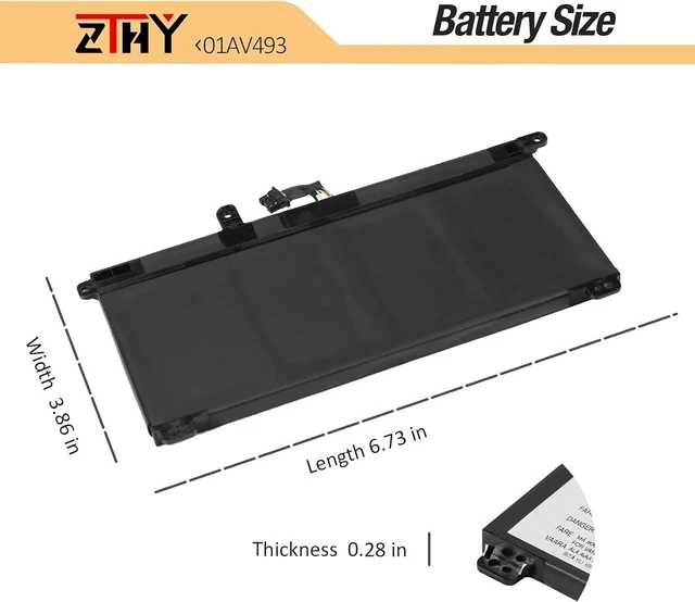 Alt view image 7 of 7 - ZTHY 01AV493 00UR890 Laptop Battery Replacement for Len OVO ThinkPad T570 20H9004RUS 20JW0009US T580 20L9001YGE P51S 20HB000WUS P52S 20LB000HGE Series 00UR891 00UR892 SB10L84121 SB10L84122 SB10L84123