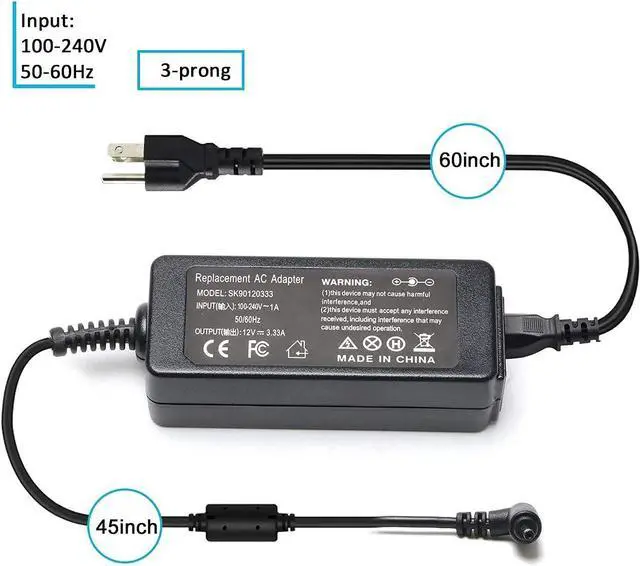 Alt view image 4 of 7 - Ac Adapter Laptop Charger for Samsung Chromebook 3 XE500C13 XE501C13 Chromebook 2 Model XE500C12 XE503C12 XE503C32 XE303C12 XE700T1C NP930X2K AA-PA3N40W Samsung 11.6" Laptop 8.86 Ft 40W 26W