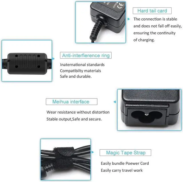 Alt view image 6 of 7 - Ac Adapter Laptop Charger for Samsung Chromebook 3 XE500C13 XE501C13 Chromebook 2 Model XE500C12 XE503C12 XE503C32 XE303C12 XE700T1C NP930X2K AA-PA3N40W Samsung 11.6" Laptop 8.86 Ft 40W 26W