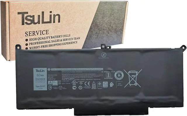 Main image of TsuLin F3YGT Laptop Battery Compatible with Dell Latitude 7480 7490 7280 7290 7380 7390 Series 0DM3WC DM3WC 2X39G 7.6V 60Wh 7500mAh
