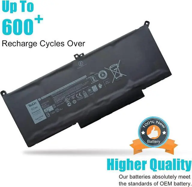 Alt view image 4 of 7 - TsuLin F3YGT Laptop Battery Compatible with Dell Latitude 7480 7490 7280 7290 7380 7390 Series 0DM3WC DM3WC 2X39G 7.6V 60Wh 7500mAh