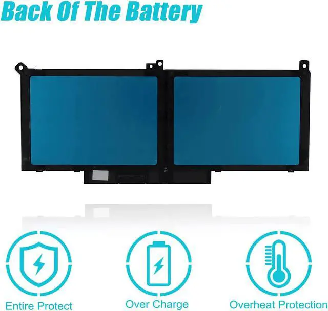 Alt view image 6 of 7 - TsuLin F3YGT Laptop Battery Compatible with Dell Latitude 7480 7490 7280 7290 7380 7390 Series 0DM3WC DM3WC 2X39G 7.6V 60Wh 7500mAh