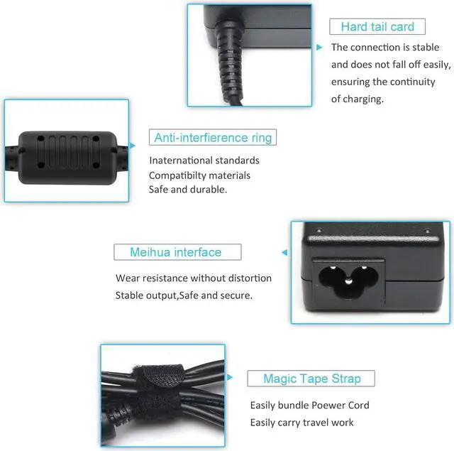 Alt view image 4 of 7 - Vanzer AC Adapter 90W Laptop Charger for HP Envy Touchsmart Sleekbook 15 17 M6 M7 Series HP Stream 11 13 14 HP Pavilion 11 14 15 17 HP Spectre X360 13 15 HP Elitebook Folio 1040 Power Supply Cord