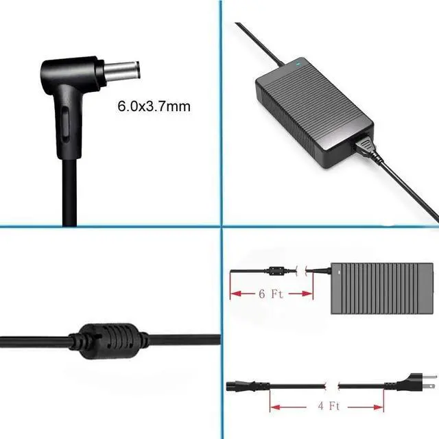 Alt view image 3 of 4 - AC Charger Adapter Compatible with Asus ROG Strix G17 G712LWS G712LW G712LU G712LV G712L G712 G713QR G713QM G713Q G713 230W Laptop Power Supply Cord