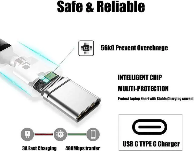 Alt view image 2 of 7 - NACKEEY Chromebook Charger C302 C302CA C213SA C214MA C223NA C523NA for Asus Laptop Charger USB Type C Adapter Power Cord, (SK90A200225)