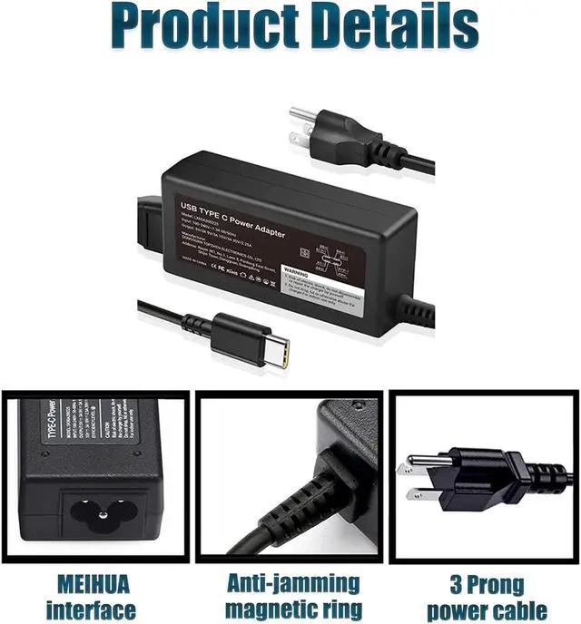 Alt view image 6 of 7 - NACKEEY Chromebook Charger C302 C302CA C213SA C214MA C223NA C523NA for Asus Laptop Charger USB Type C Adapter Power Cord, (SK90A200225)