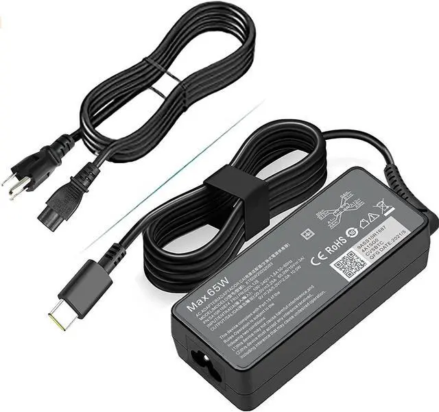 Alt view image 4 of 6 - 65W USB C Type C Laptop Charger Fit for Lenovo ThinkPad P43s P53s X1 Tablet Carbon Yoga Chromebook C330 100E 300E ThinkPad Yoga L14 L15 T14s 730-13ikb c740-15iml ADLX45YCC2E ADLX65YLC3A 4X20M26268