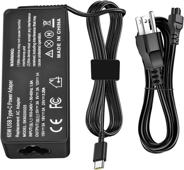 Main image of 65W USB Type-C Charger for Lenovo Thinkpad T14 T14S T15 T16 L13 L14 L15 E14 E15 E16 X12 X13 R14 K14 Gen 1 2 3 4 5 6, P14s P15s P52s P53s P51s Laptop Power Adapter Supply Charging Cord