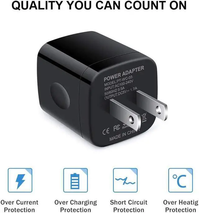 Alt view image 4 of 7 - Fast Charger Block, Single Port USB Wall Plug for Phone 15 Charging Cubes 1A Power Adapter Compatible iPhone 16/15 Pro Max/14/13/12/11/XS/8,Samsung Galaxy S24 S23 Ultra/A15/A14/A54/A13/A53/S22+/S10/S9