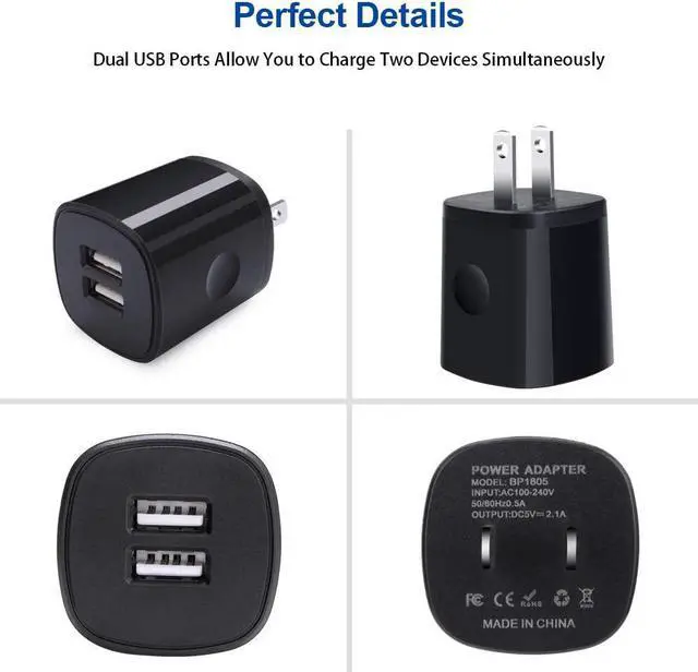 Alt view image 6 of 7 - USB Type C Charger Fast Charging Compatible for Moto One 5G/5G UW/5G Ace/5G UW Ace/G Stylus/G Play/G Power/G6/G7 Power/Z4, Dual USB Wall Charger USB C Cable Car Plug