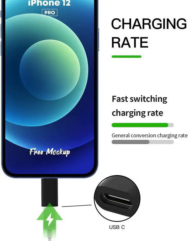 Alt view image 2 of 7 - 3Pack,USB C Female to Compatible with Lightning Male Adapter type c power charger plug charging cable connector for apple Compatible for iPhone 12 11Pro Max mini X/XR/XS/8/7Plus for Ipad Air converter