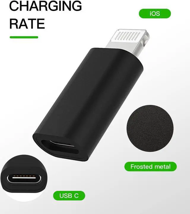 Alt view image 3 of 7 - 3Pack,USB C Female to Compatible with Lightning Male Adapter type c power charger plug charging cable connector for apple Compatible for iPhone 12 11Pro Max mini X/XR/XS/8/7Plus for Ipad Air converter