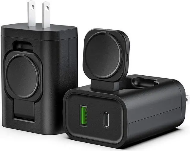 Alt view image 2 of 7 - Fast Charger, 24W USB C Charger for iPhone 13/12/Mini/12 Pro Max, Wall Charger with Foldable Apple Watch Wireless Charger, PD Charger for iPhone, AirPods