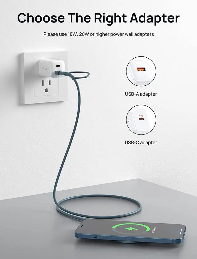 Alt view image 7 of 7 - Magnetic Wireless Charger Compatible with MagSafe Charger/iPhone 16e/16/16 Plus/16 Pro/16 Pro Max/15 14 13 12 Series Wireless Mag Safe Charging Pad Mag Charger (Blue)