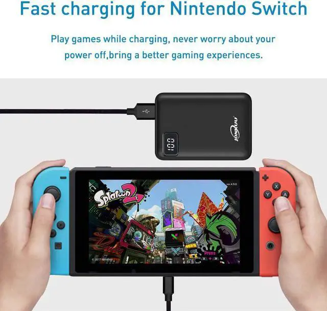 Alt view image 4 of 7 - Portable Phone Charger 10000mAh Quick Charge 2.4 A Power Bank External Battery Packs Dual Ports with LCD Display Powerpack Compatible for iPhone Huawei iPad Samsung Galaxy Nintendo Switch (Black)