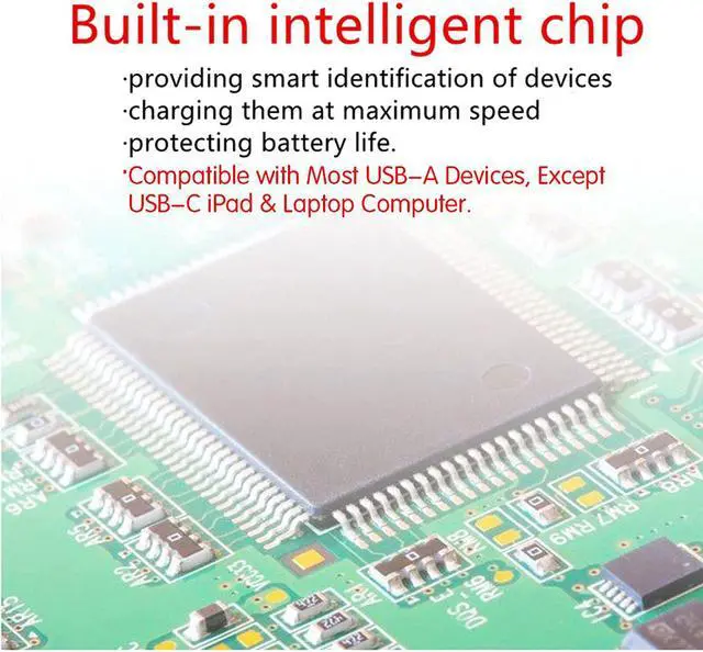 Alt view image 6 of 7 - COSOOS Fastest Charging Station with QC 3.0, 63 W 6-Port USB Charging Station for Multiple Devices with 6 Mixed Short Cable & iWatch Stand, Multi Charger Station for Cell Phone, Tablet