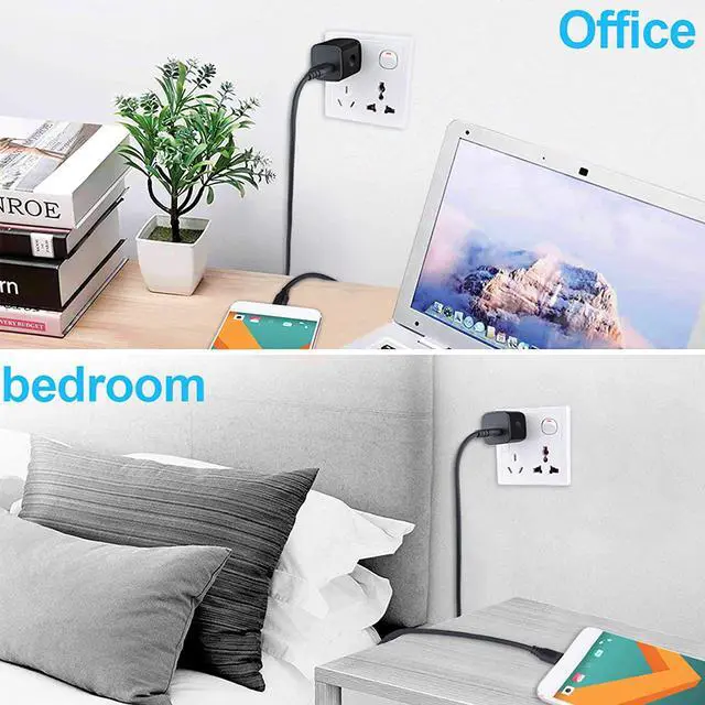 Alt view image 5 of 7 - Wall Charger Cube 1A/5V Single Port USB Plug 3 Pack Travel Black Charging Block Box Adapter Compatible Phone  Galaxy S24 S23 A21 A51 A71 S20 S10 S9 S8 A10e Note20/10 Moto G7 G6 LG Stylo 6/5/4