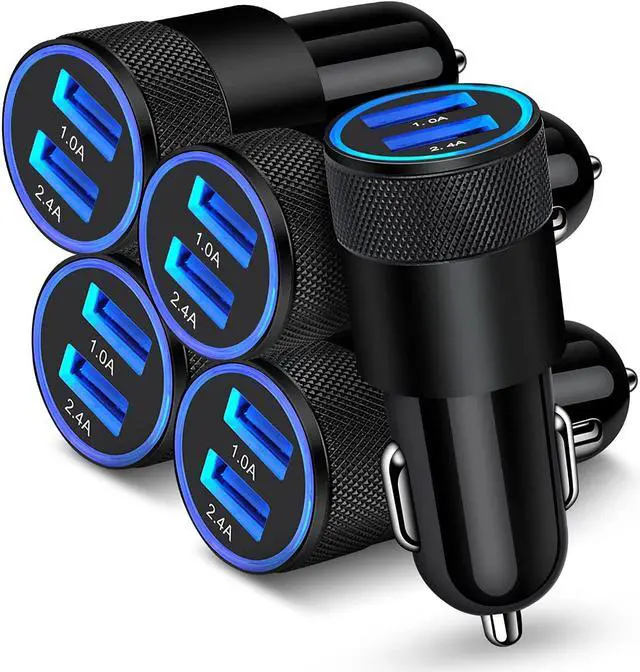 Main image of [5pcs] Car Charger Adapter USB Multi Port Cigarette Lighter Fast Charging Power Block plug for iPhone 16 15 14 13 Pro Max  Galaxy S24 Ultra S8 LG Moto 3.4A Dual Cargador Carro for Car