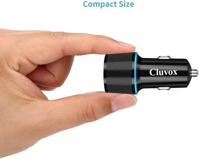 Alt view image 7 of 7 - Fast USB Car Charger for  Galaxy A55/A54/A53/A50/A15/A14/S25/S24/S23/S22/S21 Plus/Ultra/S10/S9/S8/Note 20/A10S/A21/A31/A51 Quick Charge 3.0 Dual USB Rapid Car Charger with Type C Cable 3.3ft