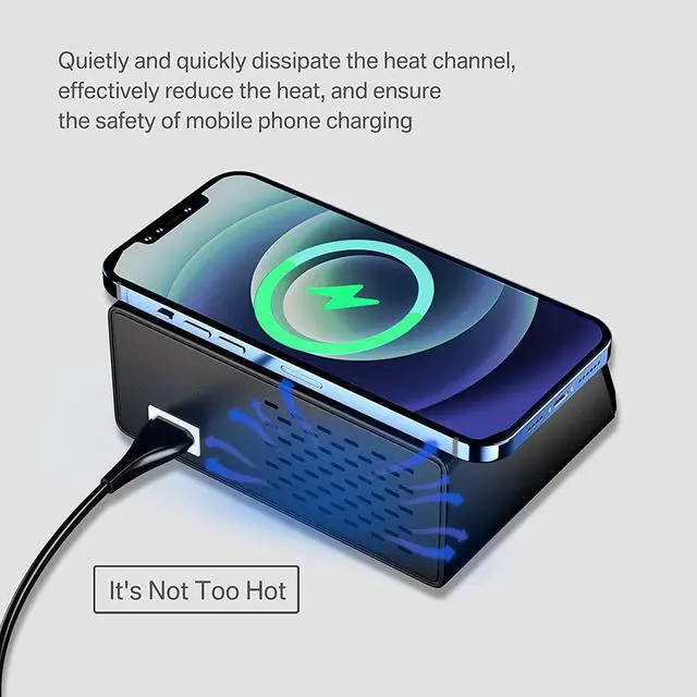 Alt view image 5 of 7 - USB Charger Hub ASOMETECH 100W 8-Port Desktop Multiple USB Charging Station with PD Port, Quick Charge 3.0 USB Port, Wireless Charger, LCD Display Fast USB C Charger for iPhone 12, Tablet and More