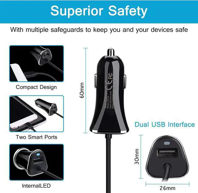 Alt view image 5 of 7 - 3.4A Car Charger Adapter for Samsung Galaxy Z Flip 7/Z Fold 7/S25 Edge/S24 Ultra/S23/S22/S21 5G/S20/S9/S8,Google Pixel 9 Pro Fold/8Pro/8a/8/7/7a/6a/6/5/4,USB C Car Plug with 3ft Type C Charger Cable