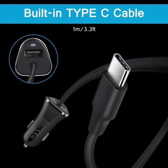 Alt view image 7 of 7 - 3.4A Car Charger Adapter for Samsung Galaxy Z Flip 7/Z Fold 7/S25 Edge/S24 Ultra/S23/S22/S21 5G/S20/S9/S8,Google Pixel 9 Pro Fold/8Pro/8a/8/7/7a/6a/6/5/4,USB C Car Plug with 3ft Type C Charger Cable