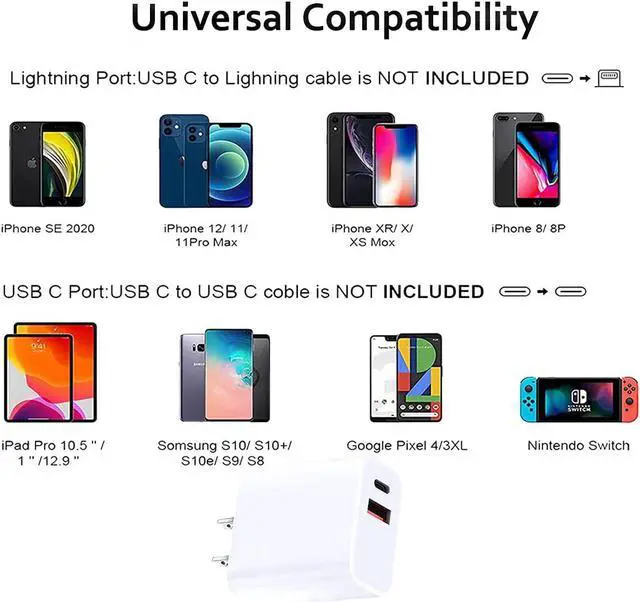 Alt view image 6 of 7 - USB C Wall Charger Block, 20W Fast Speed Charging Box with Micro Plug Cube for Apple Watch Series 8 7, New iPhone 12 13 14 Pro/Pro Max, XR/XS/SE, AirPod iWatch iPad Pro/Air/Mini, Pixel 6 6a Phones