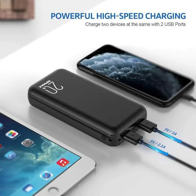 Alt view image 4 of 7 - Portable Charger Power Bank 26800mAh with Hidden LED Display & 2 USB Outputs, High Capacity 5V Cell Phone Charger External Backup Battery Pack Compatible with iPhone,iPad,Samsung Galaxy,Android.