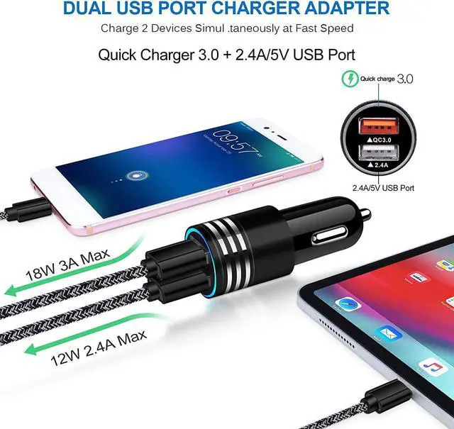 Alt view image 2 of 7 - USB C Fast Car Charger for Samsung Galaxy S25 S24 S23 S22 S21 S20 Z Flip 6 5 4/Z Fold 6 5 4 A16 A25 A35 A15 A54 A14 A53 A03S A13 A23,Quick Charge 3.0 Rapid Car Adapter+6ft Type C Fast Charging Cable