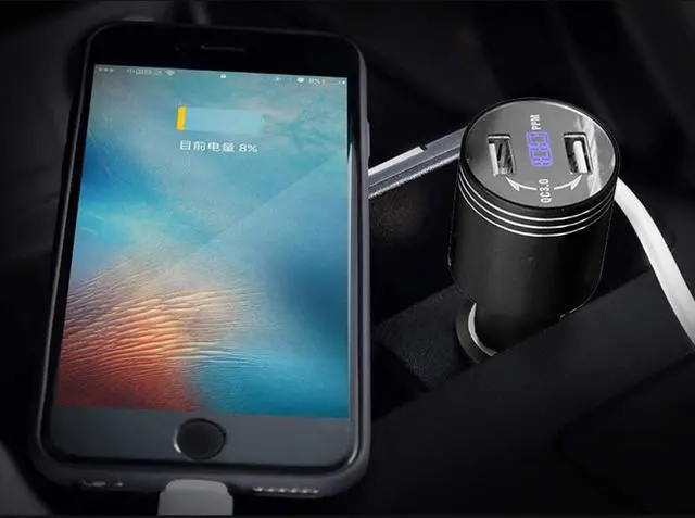Alt view image 6 of 7 - Car Carbon Monoxide Detector, Dual USB Car Adapter LED Display, Fast Car Charger, Quick Charge 3.0 Adapter, Car CO Alarm Detector