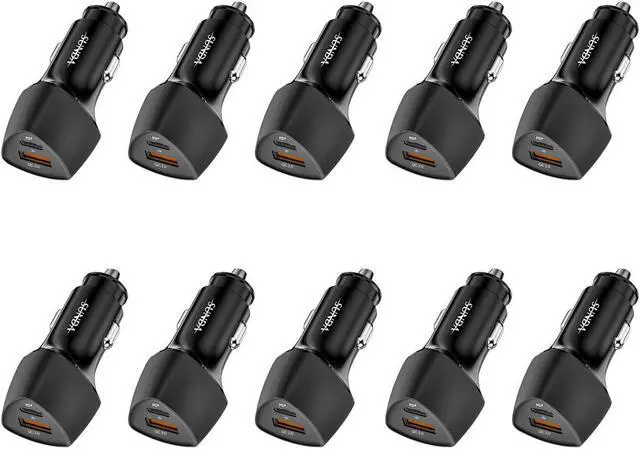 Main image of (10pack)  USB C Fast Car Charger 51W Dual Ports PD/PPS&QC3.0, Cell Phone Automobile Chargers, for AP Smart-Phones and Android Charger, Compatible with iPhone 16/15 Pro/14 Mini/iPhone 13