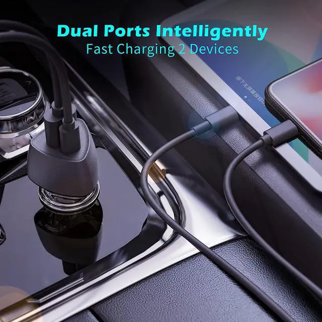 Alt view image 5 of 7 - (10pack)  USB C Fast Car Charger 51W Dual Ports PD/PPS&QC3.0, Cell Phone Automobile Chargers, for AP Smart-Phones and Android Charger, Compatible with iPhone 16/15 Pro/14 Mini/iPhone 13