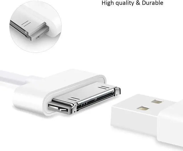 Alt view image 4 of 7 - 30-Pin Charger Cable Compatible for Old iPhone 4 4S 3GS Old iPad 1st 2nd 3rd Generation iPod Classic 1st 2nd 3rd Gen Touch 4th iPod Nano 5th 6th Gen USB Fast Charge & Sync Charging Cord 1-Pack