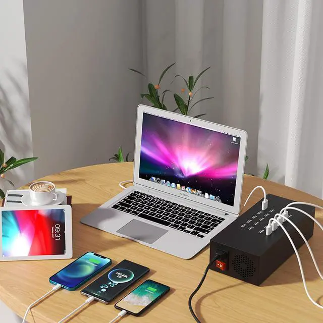 Alt view image 4 of 7 - Charging Station for Multiple Devices, Kerpu 20 Port Charging Station, 200W USB Charger, USB Charging Station Compatible for iPhone, iPad, Samsung, Tablets, and Other Electronics