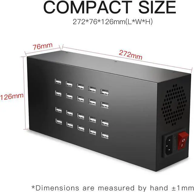 Alt view image 6 of 7 - Charging Station for Multiple Devices, Kerpu 20 Port Charging Station, 200W USB Charger, USB Charging Station Compatible for iPhone, iPad, Samsung, Tablets, and Other Electronics
