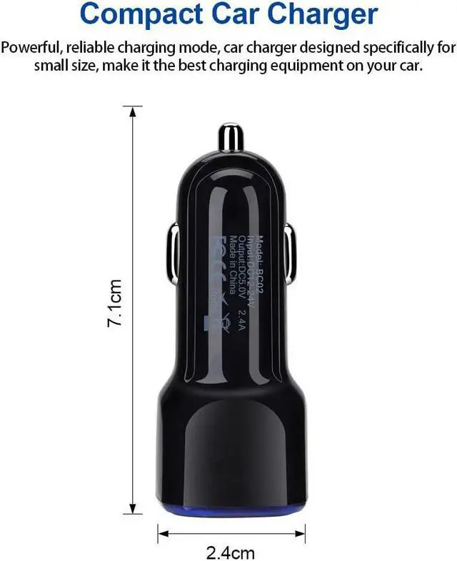 Alt view image 5 of 7 - USB Type C Charger Fast Charging Compatible for Moto One 5G/5G UW/5G Ace/5G UW Ace/G Stylus/G Play/G Power/G6/G7 Power/Z4, Dual USB Wall Charger USB C Cable Car Plug