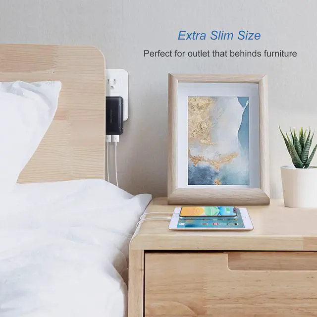 Alt view image 4 of 7 - USB Charger Block 3Pack 5v/3a Dual USB Wall Charger with Foldable Plug Flat Portable 2 USB-A Ports Phone Charger Fast Charging Blocks Compatible iPhone 11/XS/XR/iPad Samsung Galaxy (Black3)