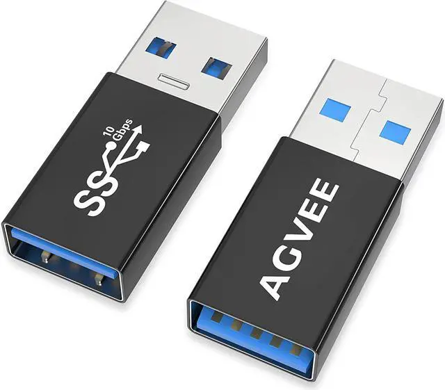 Alt view image 2 of 7 - 4 Pack USB-A 3.0 Female to USB-A Male Bidirectional Adapter USB 3.2 Gen 1 Coupler Extender Extension Converter Connector Black