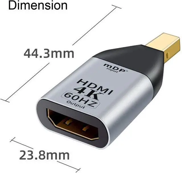 Alt view image 6 of 7 - Mini DisplayPort DP Source to HDMI Female 1.4 HDTV Adapter Support Audio & 3D & 4K 2K