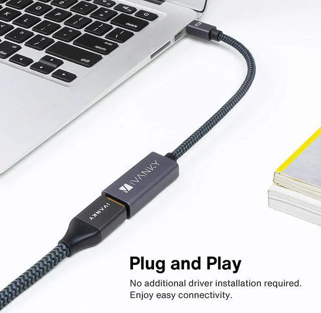 Alt view image 3 of 7 - iVANKY Mini DisplayPort to HDMI Adapter Mini DP(Thunderbolt) to HDMI Adapter Gold-Plated Braided Compatible with MacBook Air/Pro Microsoft Surface Pro/Dock Monitor Projector and More