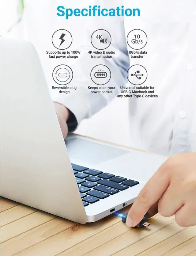 Alt view image 2 of 7 - 2 in 1 OTG Converter USB 3.0 to Micro USB and Type C Adapter Female to Male and Male Connector (2 Pack)