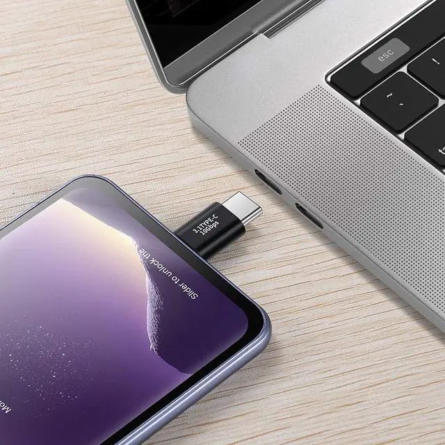 Alt view image 4 of 4 - USB C Male-to-Male Adapter(2 pcs) USB C Full-Featured Support 10GBbps Rate Audio and Video Fast Charging Adapter