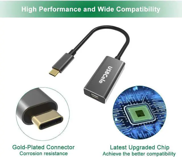 Alt view image 3 of 7 - USB-C to Mini DisplayPort Adapter USB Type C (Thunderbolt 3) to Mini DP 4K Cable Adapter for MacBook Pro iMac/iMac Pro LED Cinema Display and More [Advanced Chip]